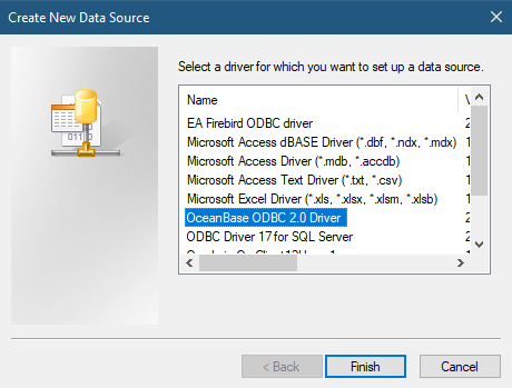 C#/C++ 通过ODBC连接OceanBase Oracle租户
